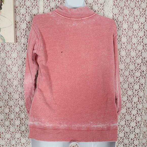 Ocean Drive salmon pink distressed pullover well worn sweater size Large - Picture 4 of 11